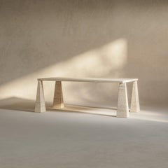 TOTEM Modern and sculptural solid marble Italian dining table by dAM Atelier