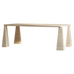 TOTEM Modern and sculptural solid marble Italian dining table by dAM Atelier