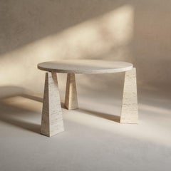 TOTEM Modern and sculptural solid marble Italian dining table by dAM Atelier