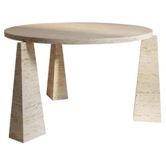 TOTEM Modern and sculptural solid marble Italian dining table by dAM Atelier