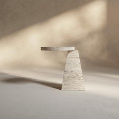 TOTEM Modern and sculptural solid marble Italian side table by dAM Atelier