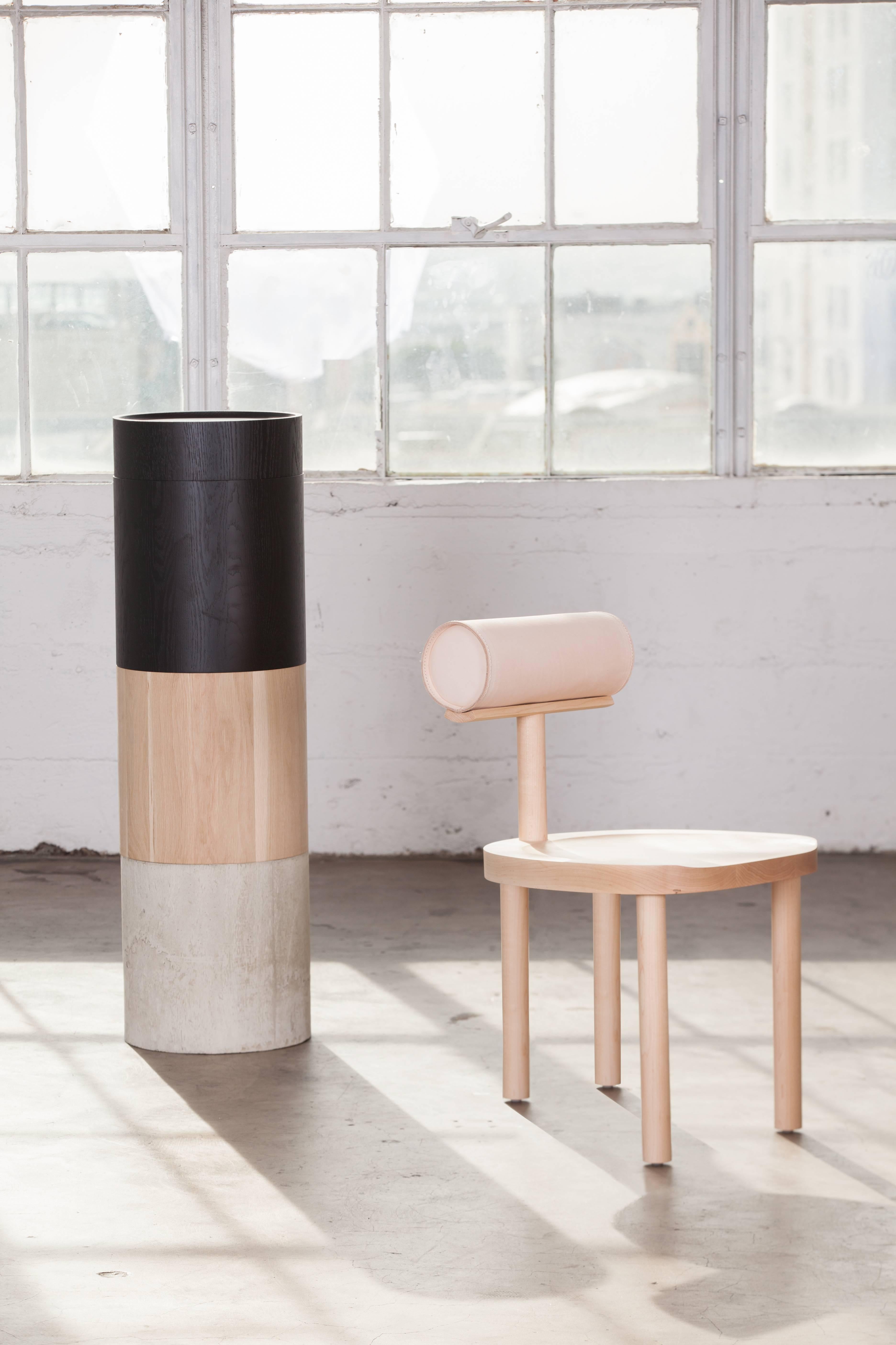 TOTEM Modern Stackable Stools in White Oak & Concrete by Estudio Persona In New Condition In Los Angeles, CA