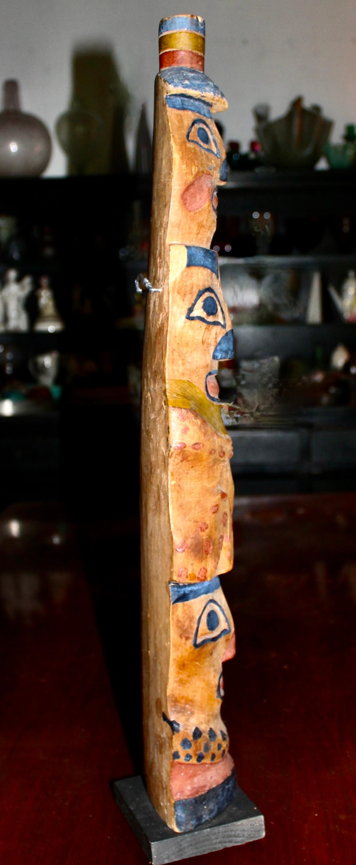 Hand-Carved Totem Pole Model Nootka, Northwest Coast For Sale