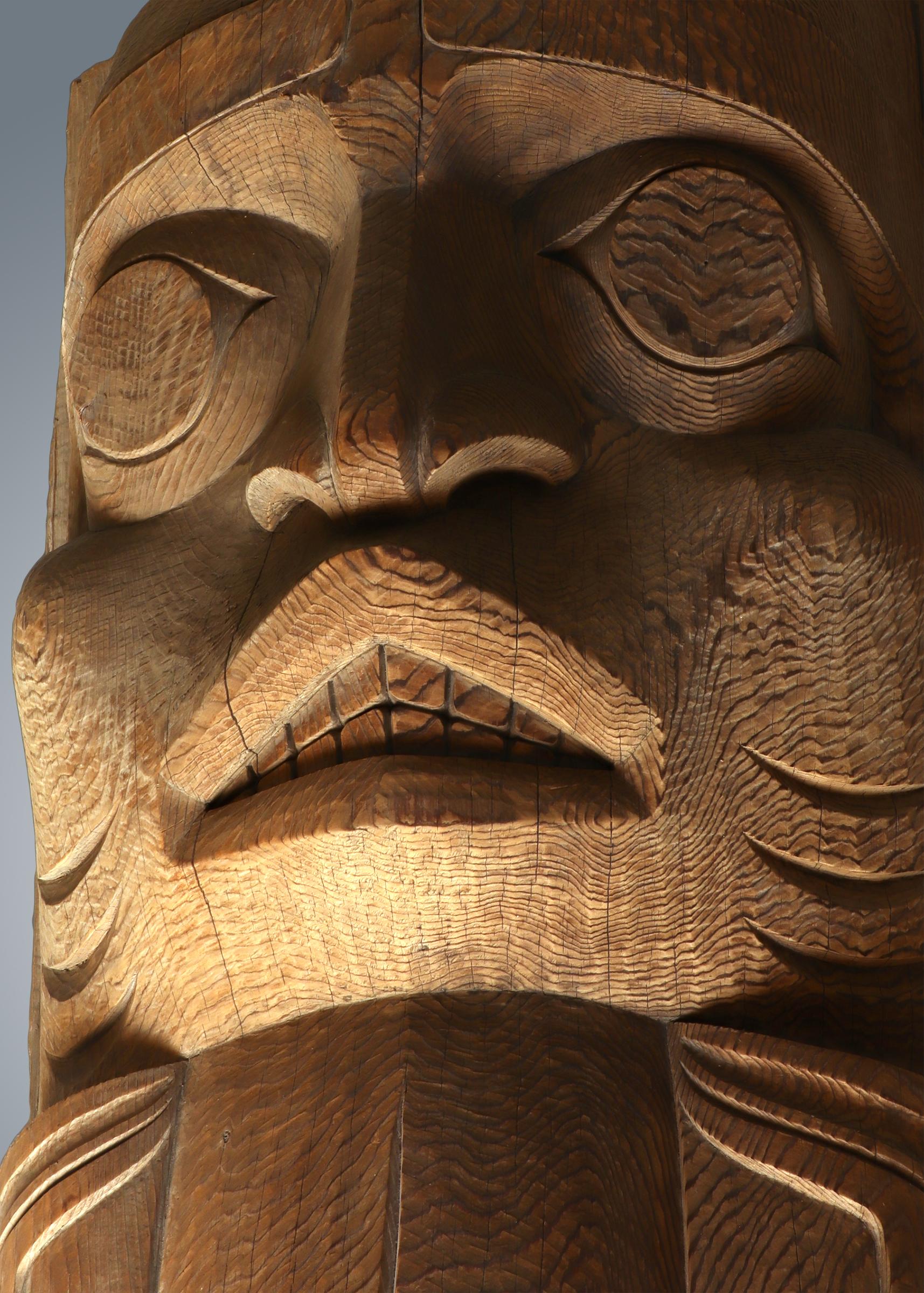 Shark Mother Totem Pole, 1960s-1970s Northwest Coast Carved Wood by Duane Pasco In Good Condition In Denver, CO