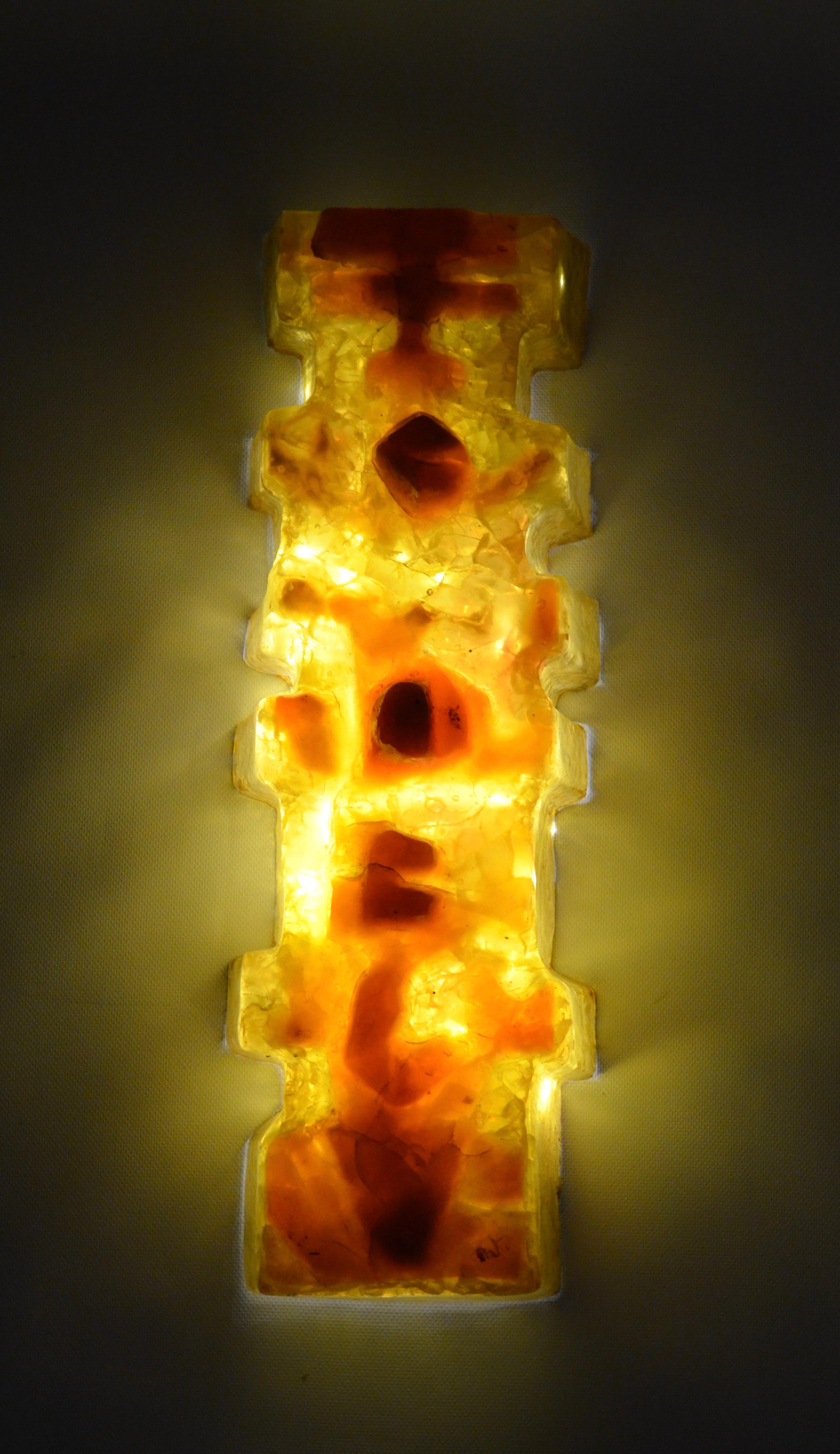 Late 20th Century Totem sculpture in fractal resin signed by Matius, France, 1970s For Sale