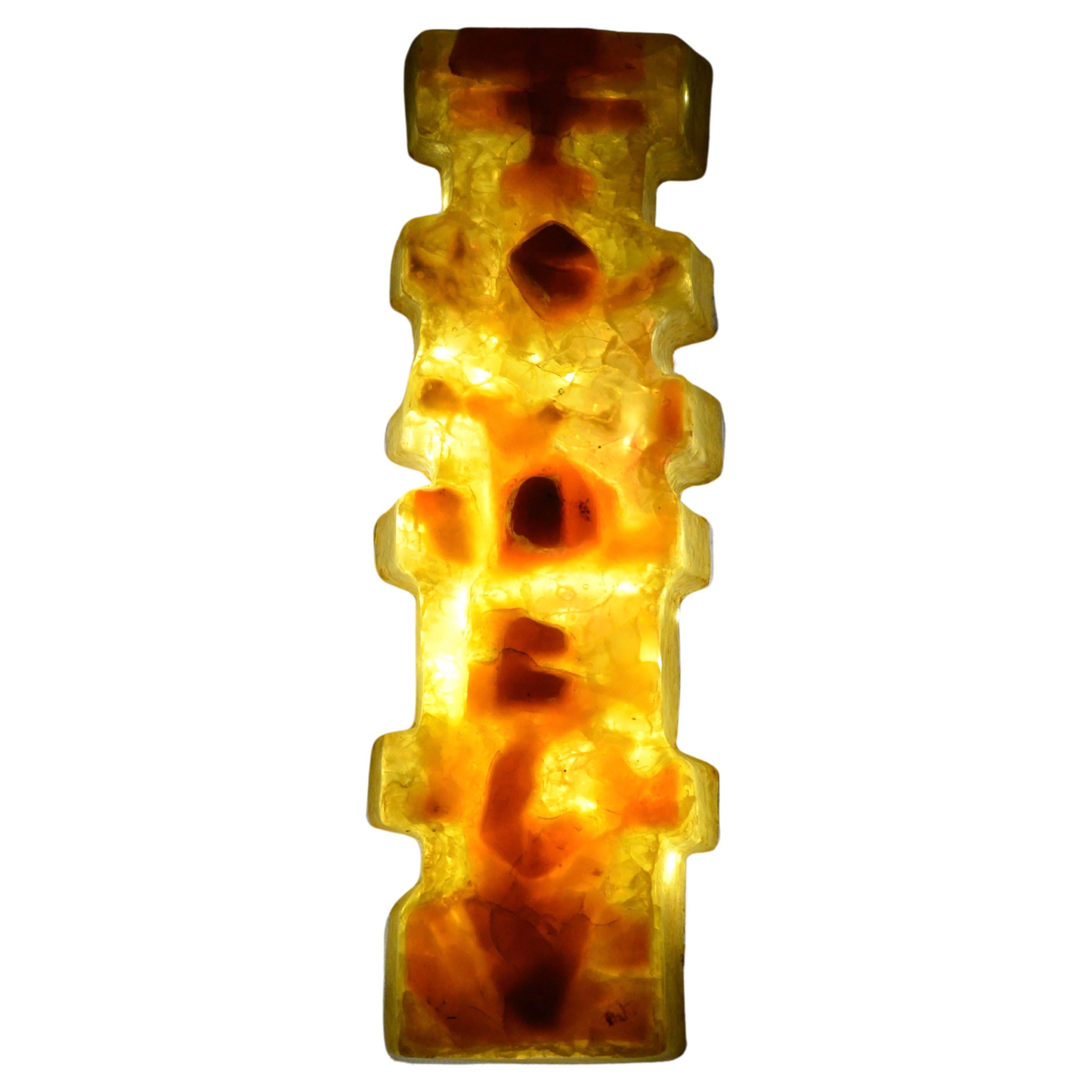 Totem sculpture in fractal resin signed by Matius, France, 1970s