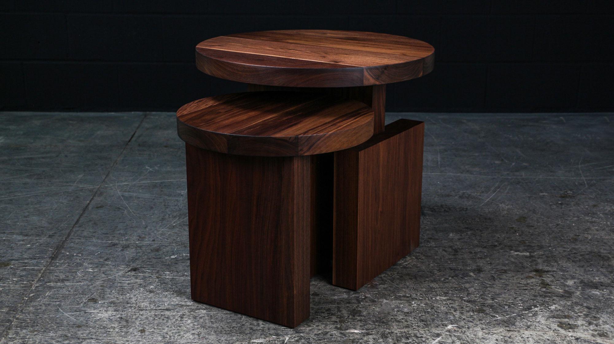 Ash TOTEM Side Table by AMBROZIA, Solid Walnut (Large) For Sale