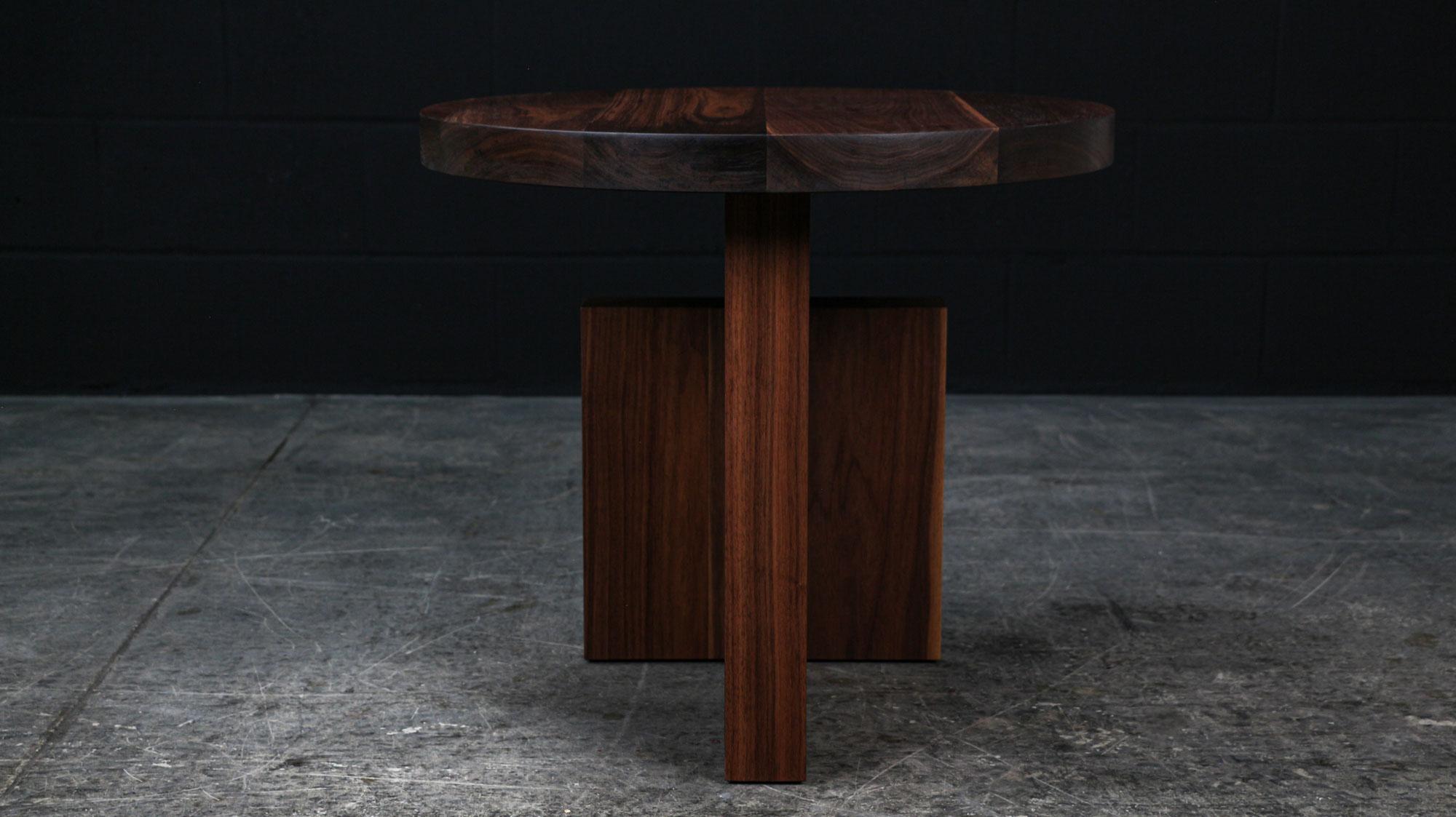 Wood TOTEM Side Tables in Solid Walnut, by AMBROZIA, ''Floor Model'' For Sale