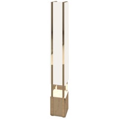 TOTEM Suitcase Floor Lamp with White Carrara Marble Base by Vincenzo Bafunno