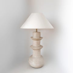 Totem Table Lamp in Matte Alabaster Glaze