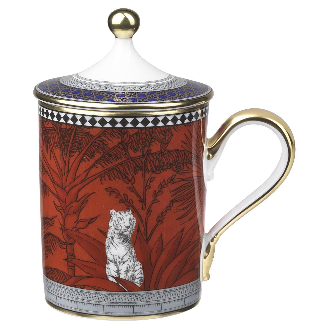 Taza Tótem Tigre con Tapa  por GINORI 1735
