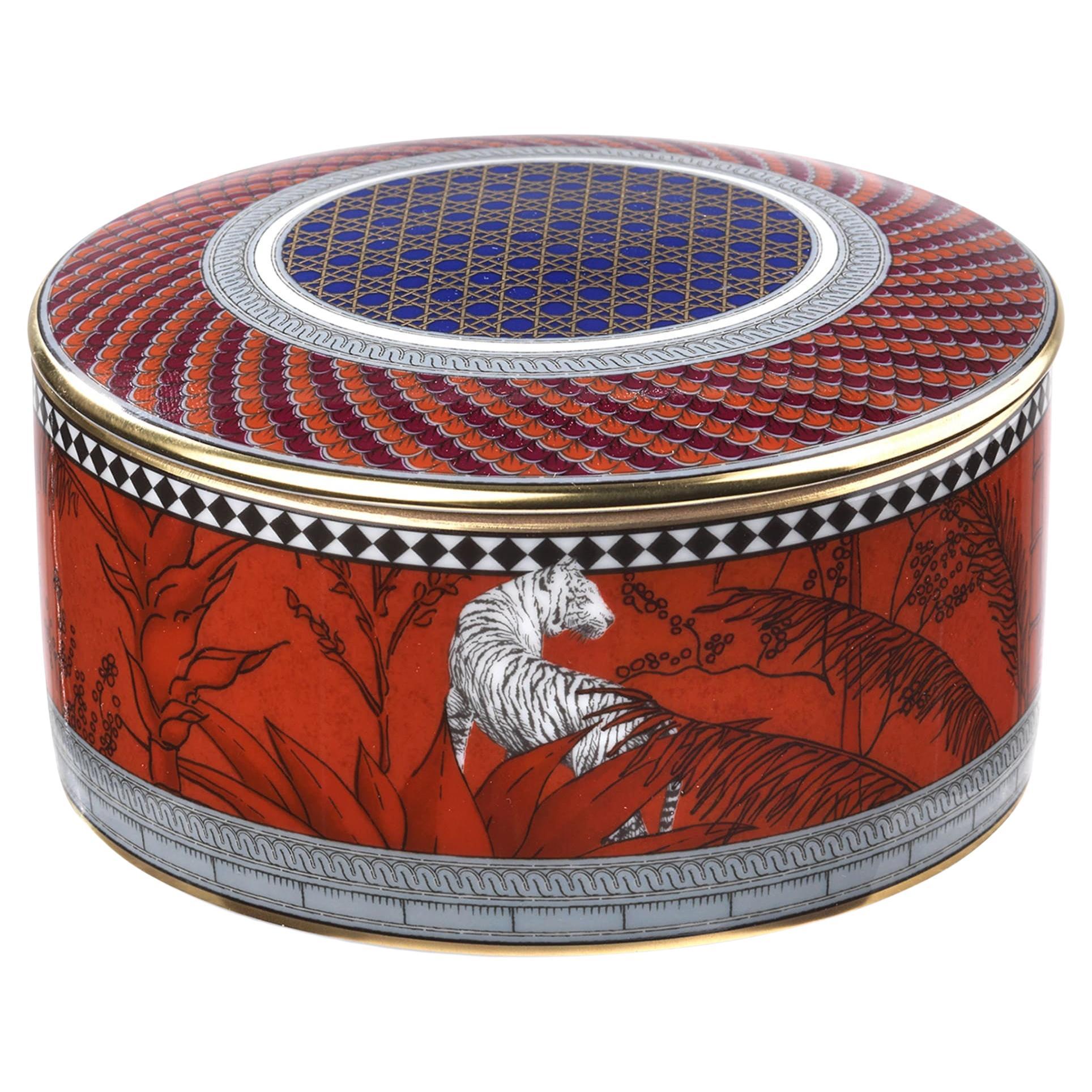 Totem Tiger Round Box With Lid For Sale