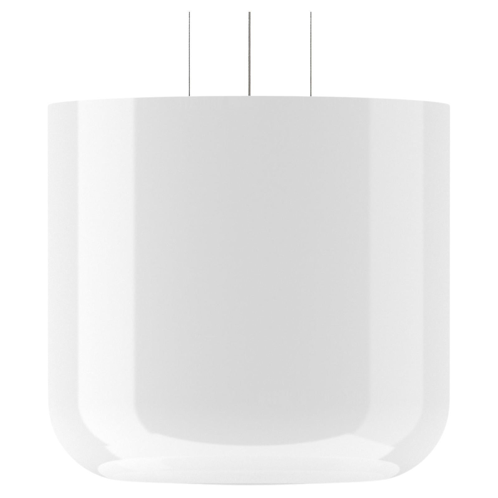 Totem is a versatile pendant lighting collection comprised
of exquisitely blown opal glass shades designed around
a modular platform. Totem’s soft, pure white geometric
forms provide a charming interplay of unique combinations
to provide warmth and