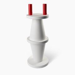 Totem White Ceramic Sculpture by Nathalie Du Pasquier