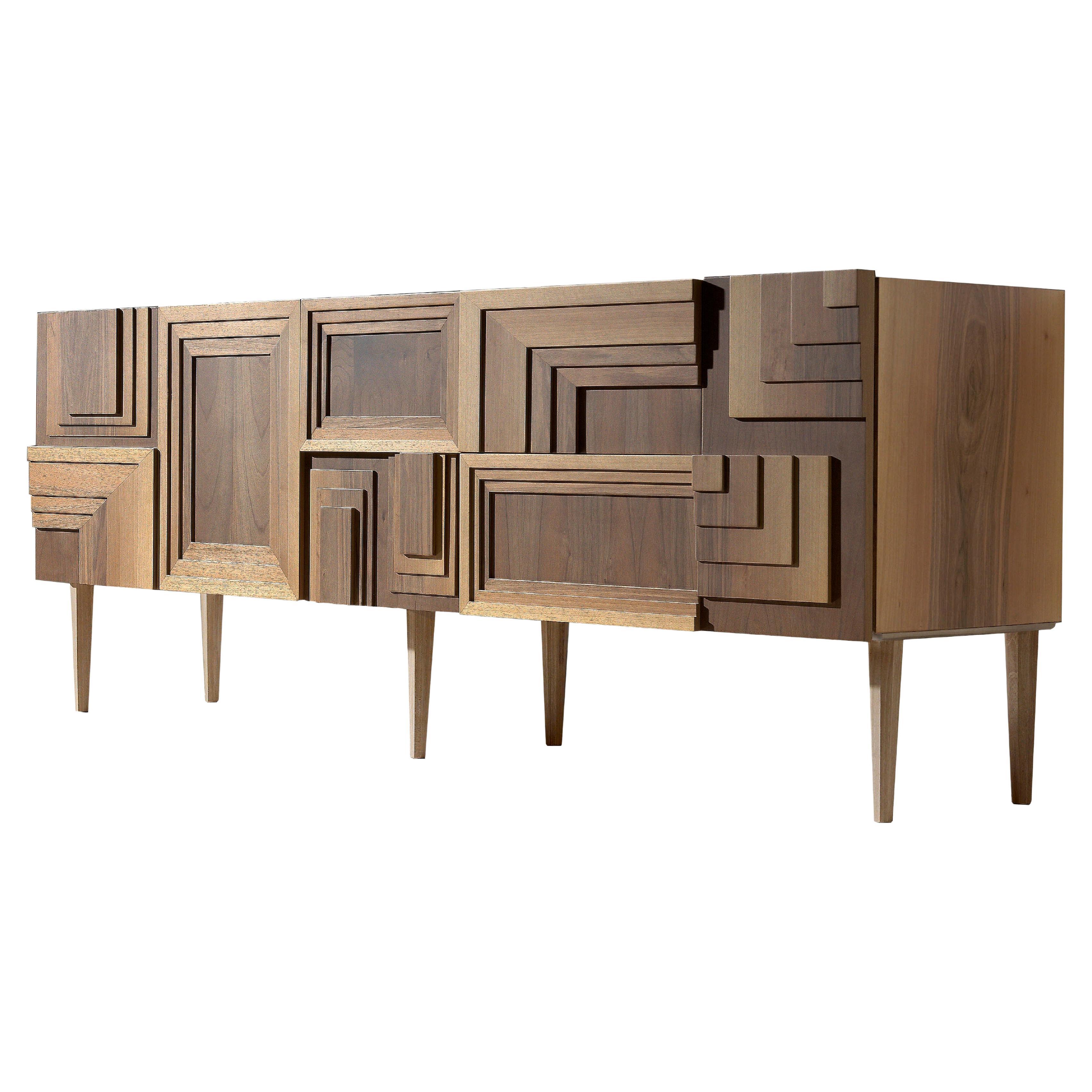 Totem Wood Sideboard, Four Doors and Two Drawers, by Lola Glamour