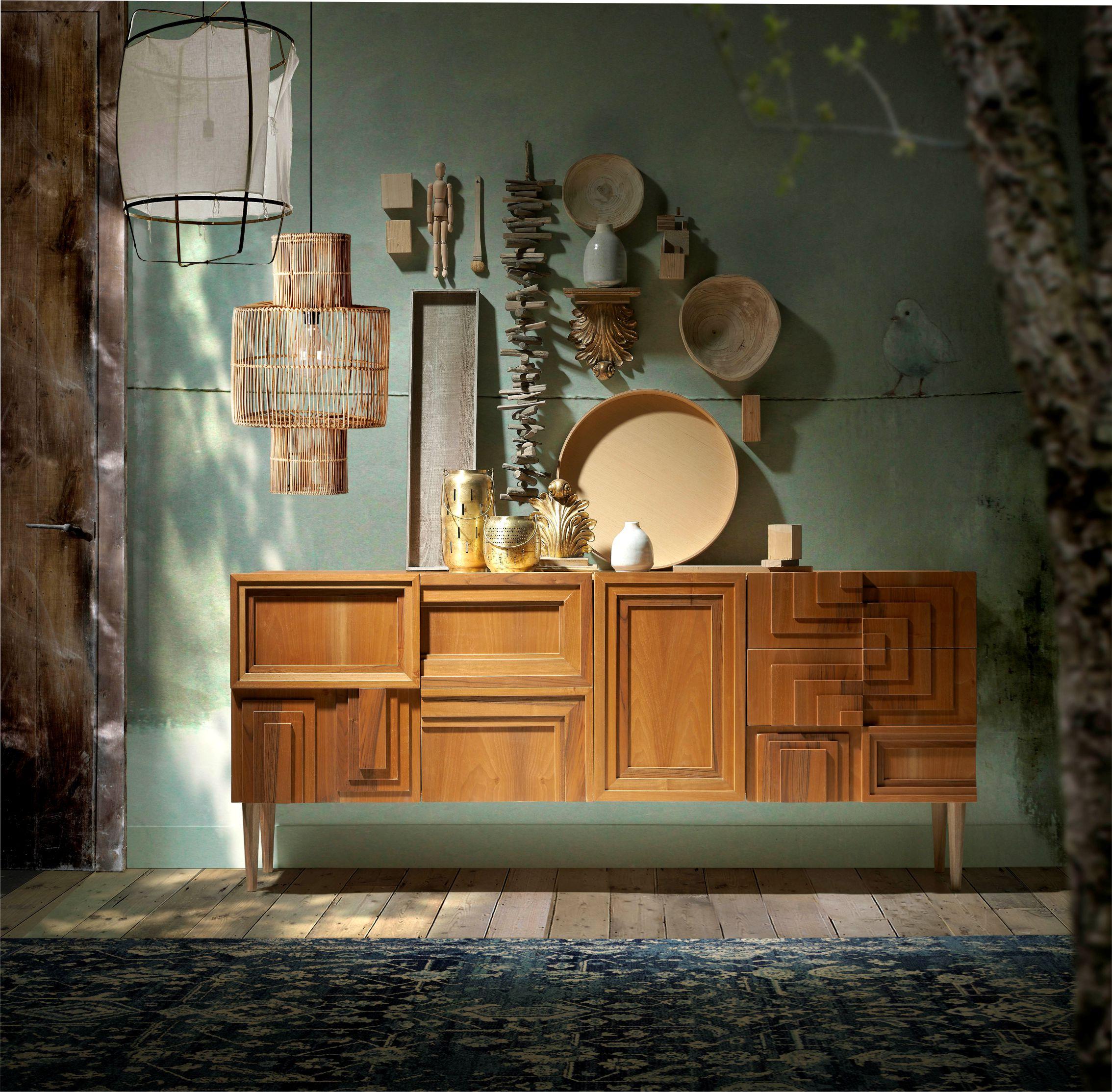 Totem Wood Sideboard by Lola Glamour
Dimensions: D 46 x W 195 x H 84 cm
Materials: Wood.

Geometry and mathematics behind the scenes of art. The design embraces and integrates the exact proportions of shapes and numbers to build flawlessly imperfect