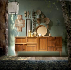 Totem Wood Sideboard, Three Doors and Three Drawers, by Lola Glamour