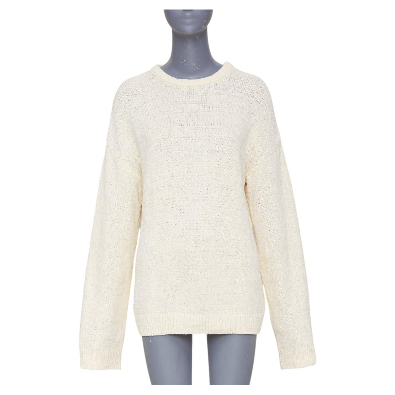TOTEME 2022 Chenille relaxed drop shoulder cream ivory winter sweater knitwear For Sale
