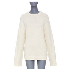 TOTEME 2022 Chenille relaxed drop shoulder cream ivory winter sweater knitwear