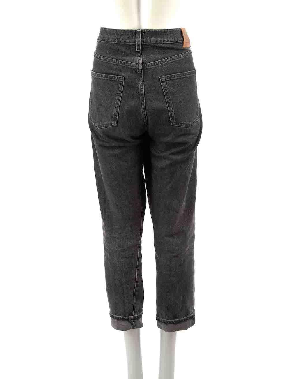 Totême Black Denim Washed Straight Leg Jeans Size L In Excellent Condition For Sale In London, GB