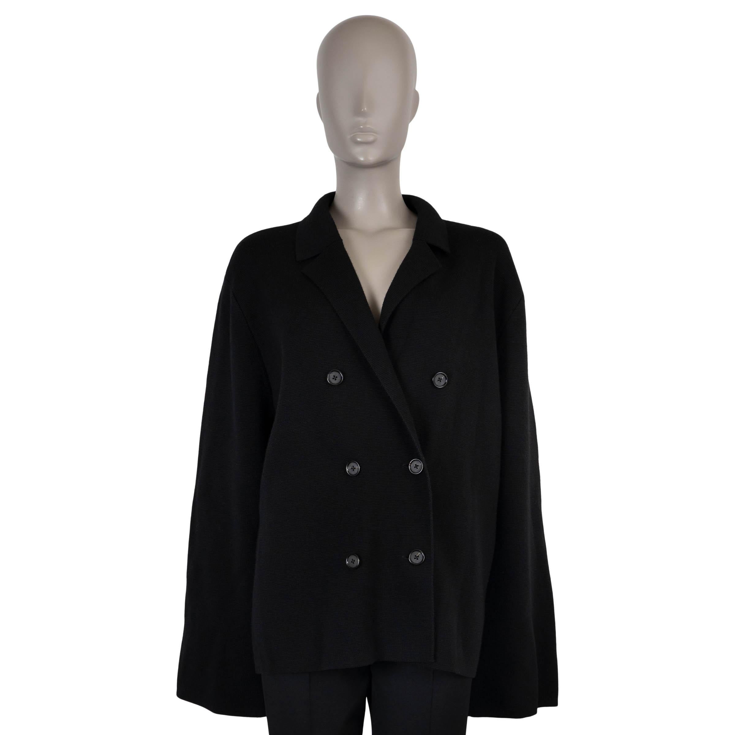 Giacca blazer a maglia in lana nera TOTEME L.L.A.