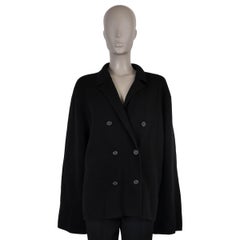 Giacca blazer a maglia in lana nera TOTEME L.L.A.