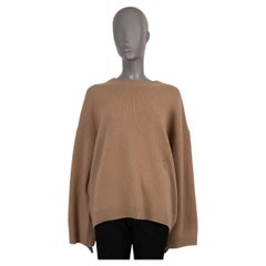TOTÊME camel brown cashmere MONOGRAM EMBROIDERED OVERSIZED Sweater L
