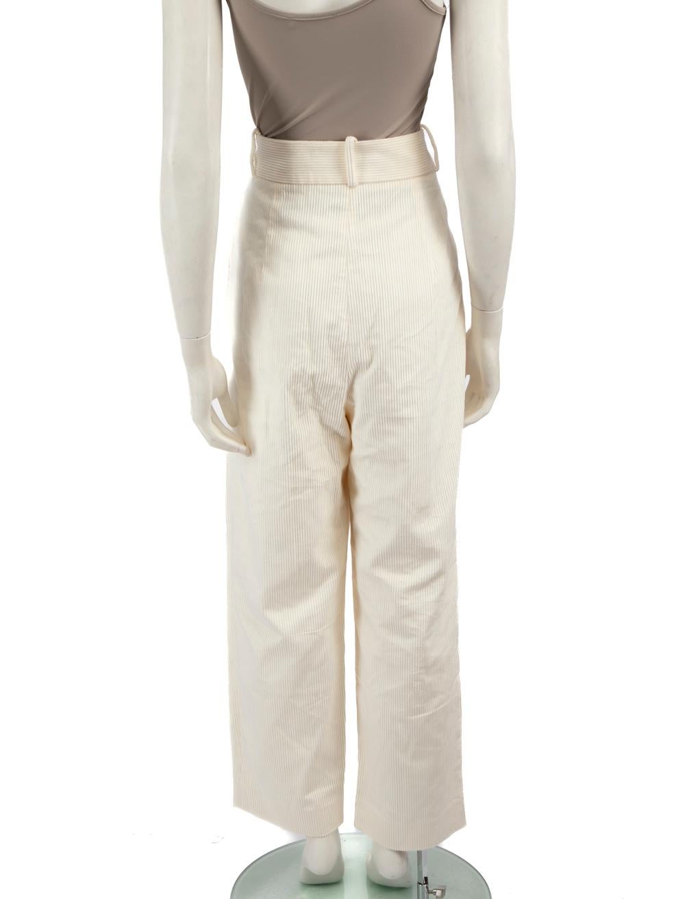 Beige Totême Ecru Corduroy Wide Fit Trousers Size M