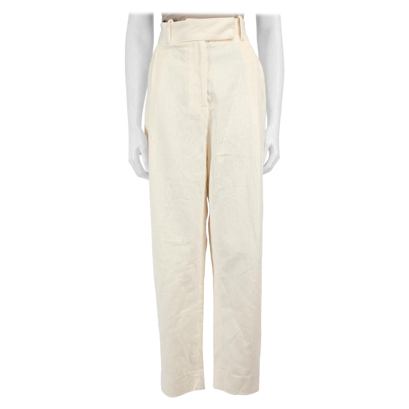 Totême Ecru Corduroy Wide Fit Trousers Size M