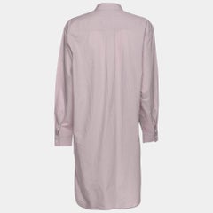 Toteme Purple Cotton High Neck Poplin Tunic Mini Dress XXS