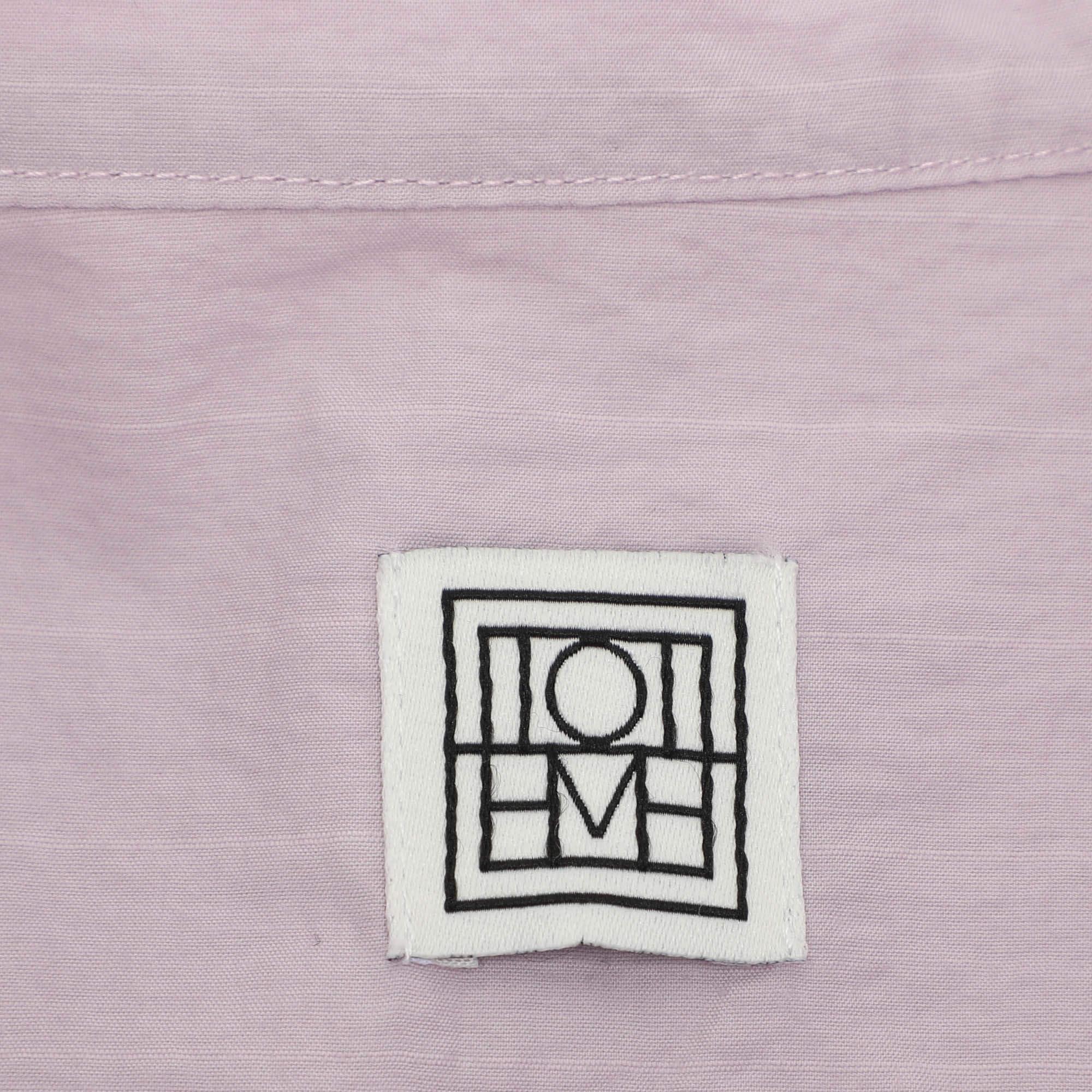 Toteme Purple Cotton High Neck Poplin Tunic Mini Dress XXS In Excellent Condition For Sale In Dubai, Al Qouz 2