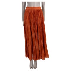 TOTÊME terracotta cotton CRINKLED PLISSE MIDI Skirt 36 S