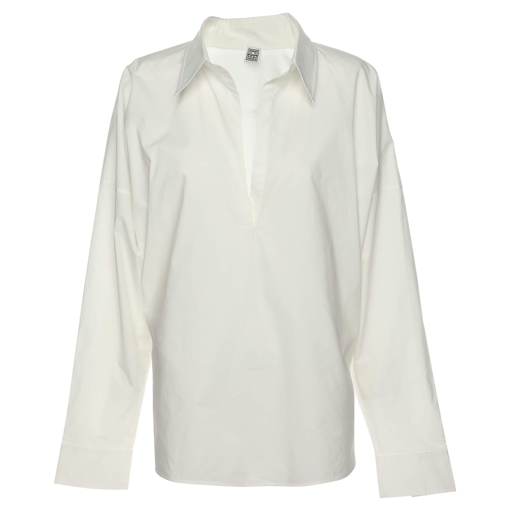 Toteme - Chemise en popeline de coton blanche L