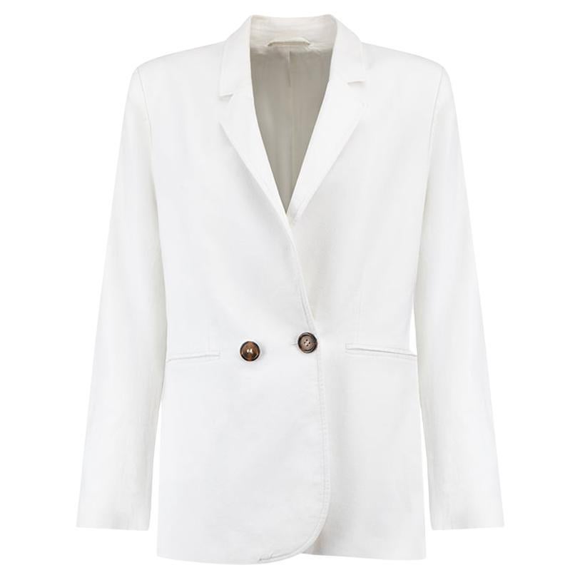 Totême Women's White Double Breasted Blazer For Sale at 1stDibs
