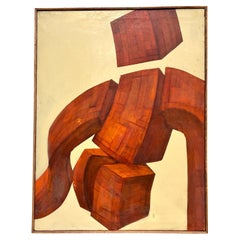 “Totemic Body in Torsion.” Abstract canvas, France 1970