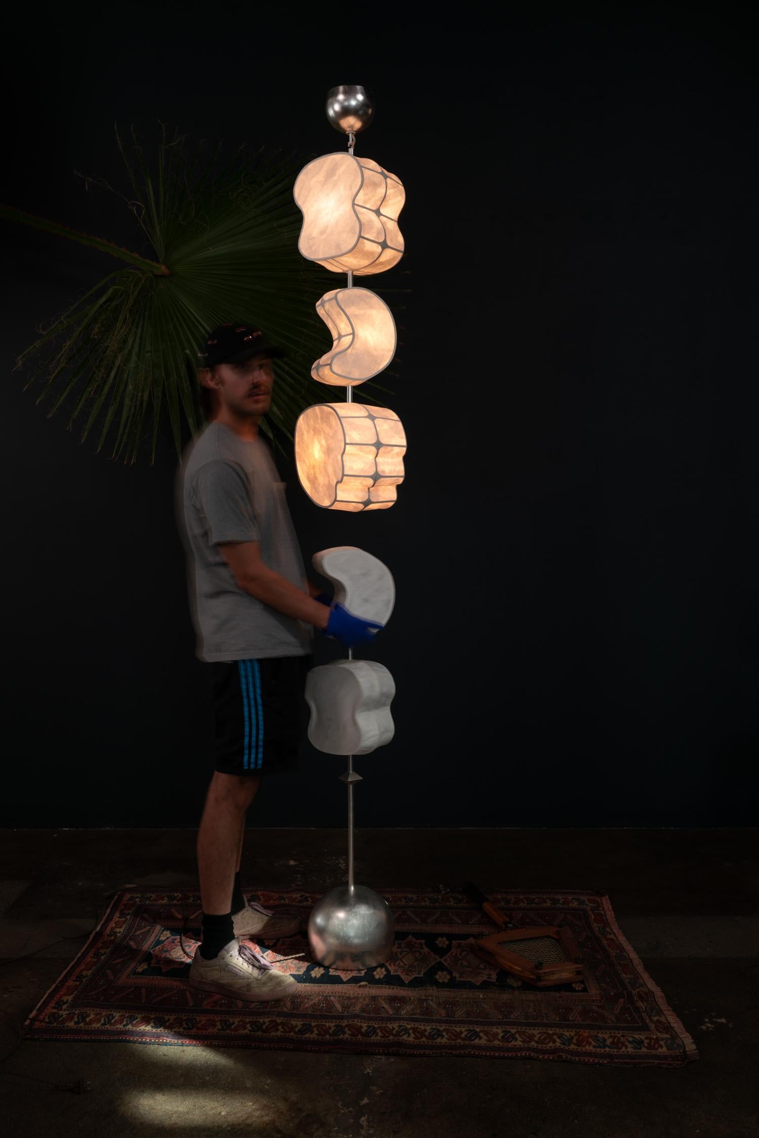 American Totemic Pendant 3(0) + Standing Lamp 2(1) by Andrea Claire Studio For Sale
