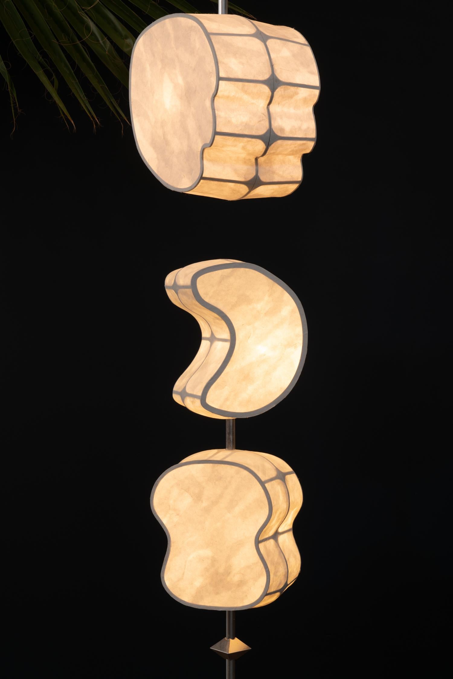 Hand-Crafted Totemic Pendant 3(0) + Standing Lamp 2(1) by Andrea Claire Studio For Sale