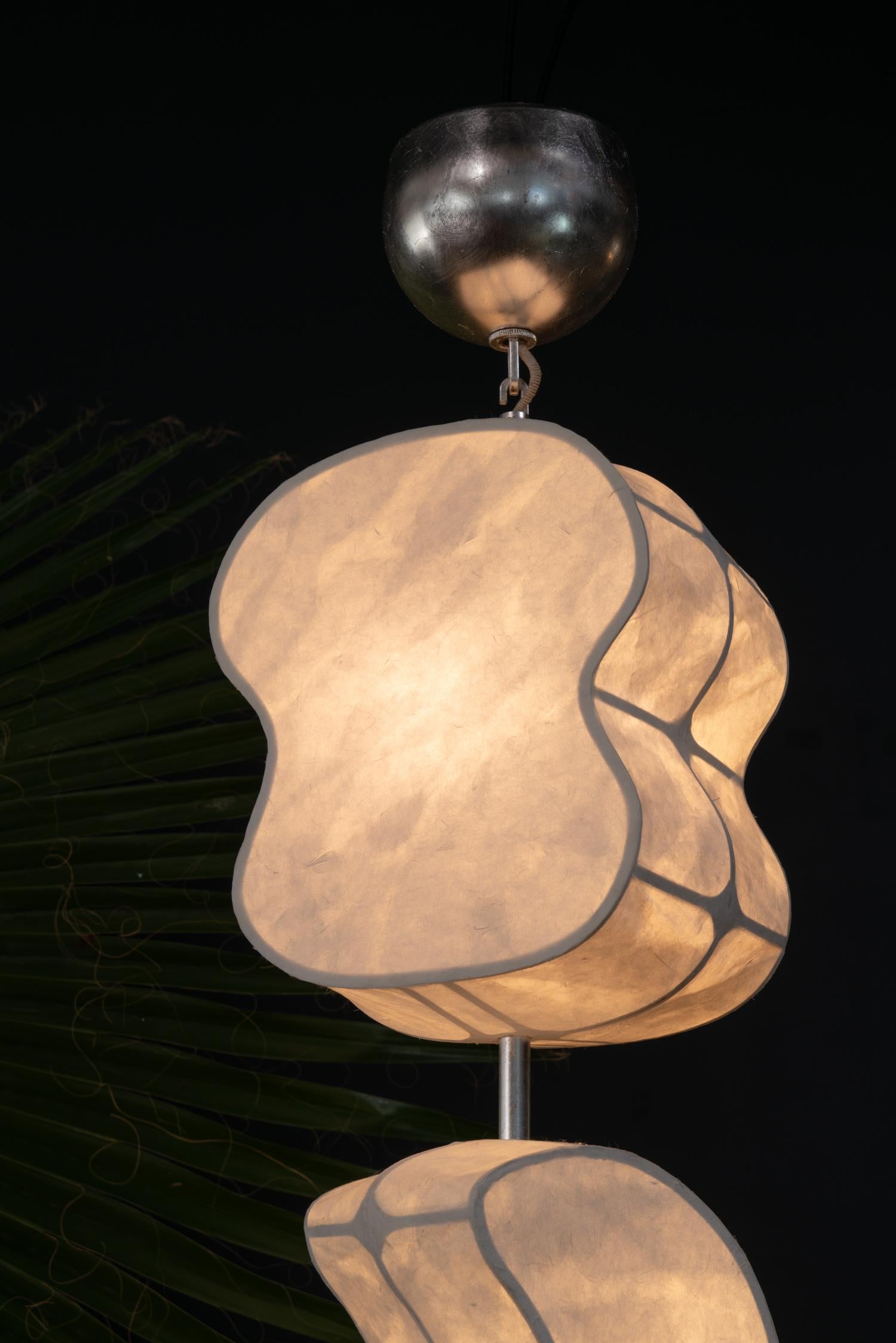 Brass Totemic Pendant 3(0) + Standing Lamp 2(1) by Andrea Claire Studio For Sale