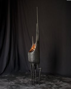 Totemic Sculptural Candelabra ECCLESIO, Organic Bionic Design, Recycled Paper
