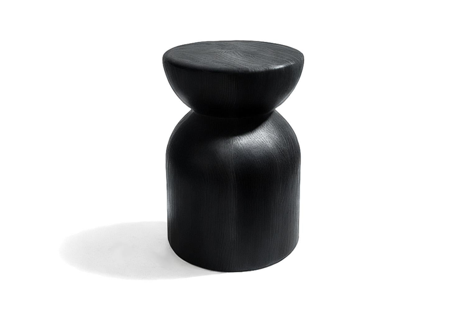 Organic Modern Totemic Solid Beech Wood Stool Colisión For Sale