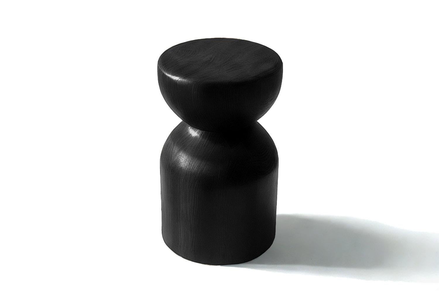 Spanish Totemic Solid Beech Wood Stool Colisión For Sale