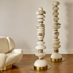 Lampade da terra "TOTEMS" in alabastro di Studio A Glustin