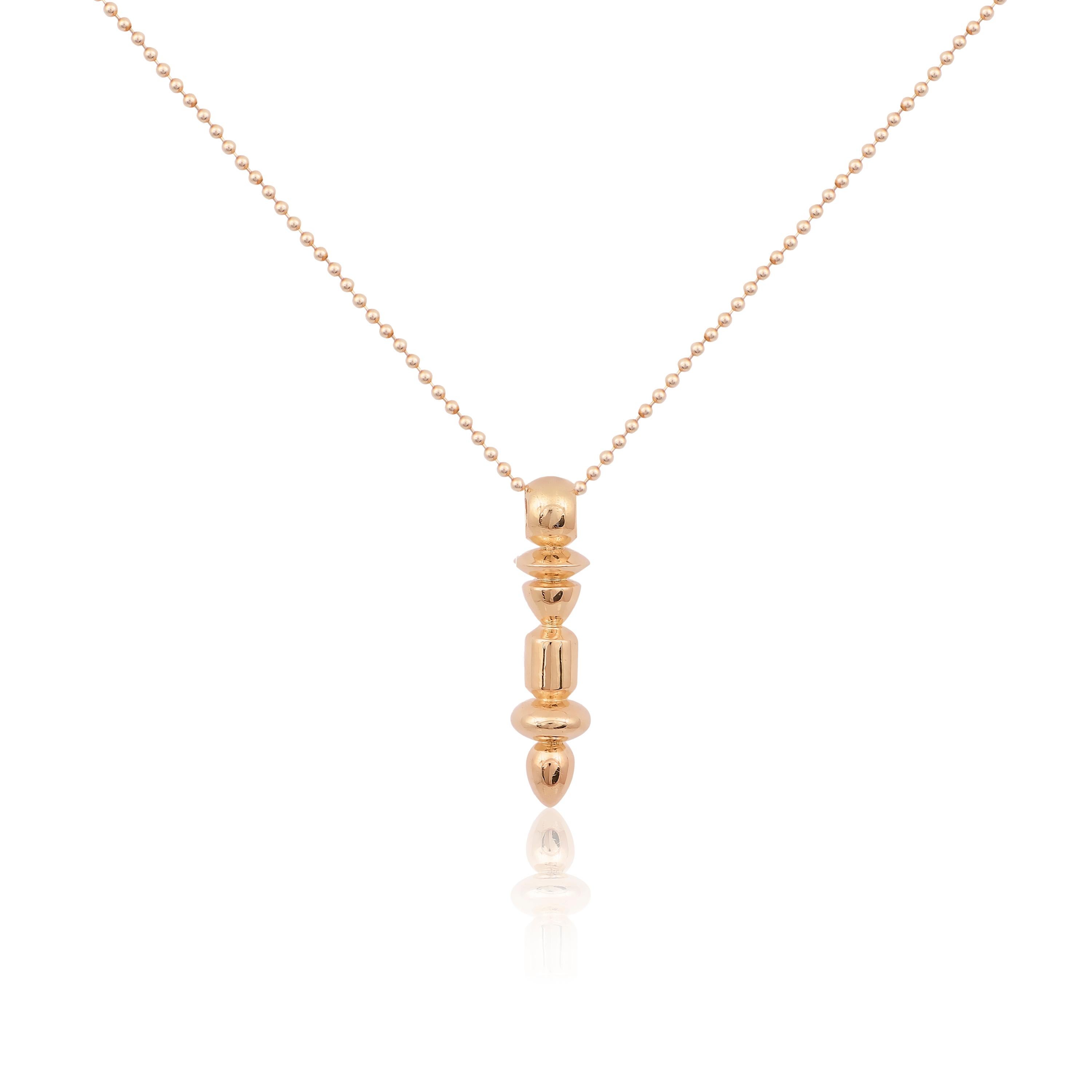 Designer: Alexia Gryllaki

Dimensions: motif 26x6mm, chain 450mm
Weight: approximately 7.8g (inc. chain) 
Barcode: NEX3007


Totem pendant in 18 karat yellow gold with a 450mm ball-chain that can be transformed into an earring, by hanging it through