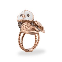 Toth, 14k Rose Gold, Owl Ring