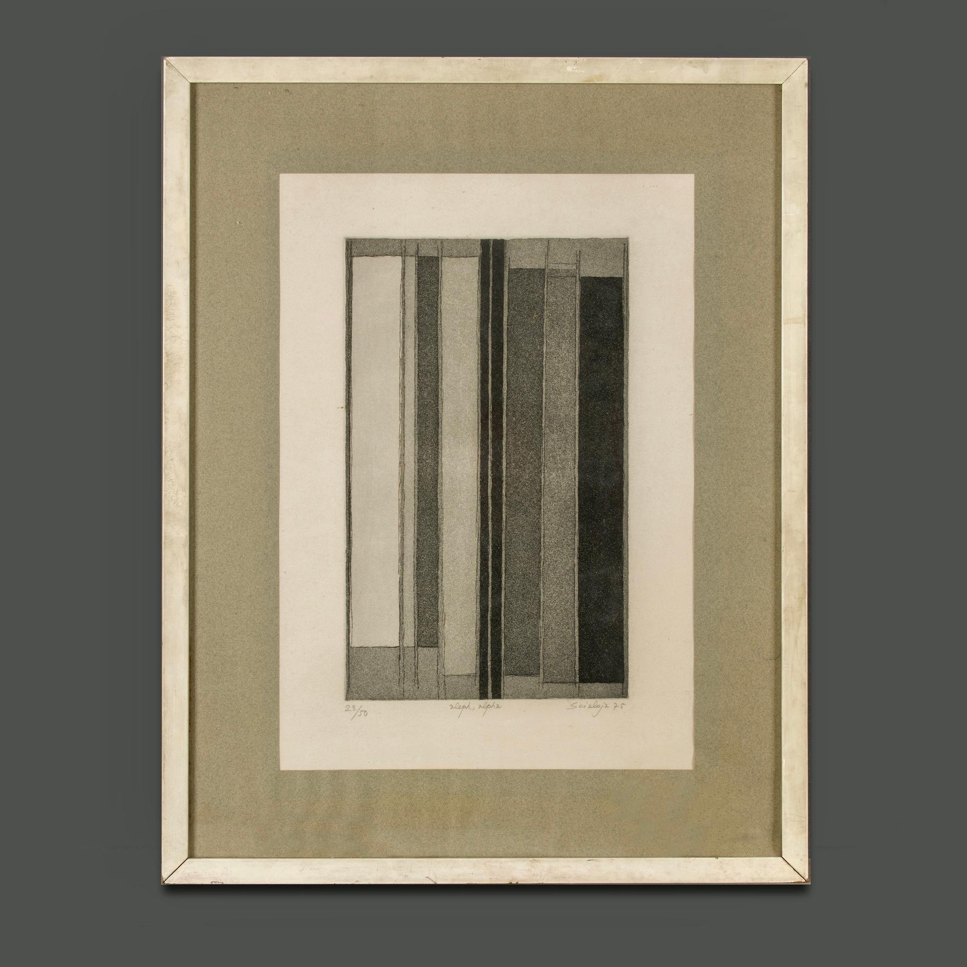 1970s Toti Scialoja Abstract Signed Numbered and Dated Artwork
