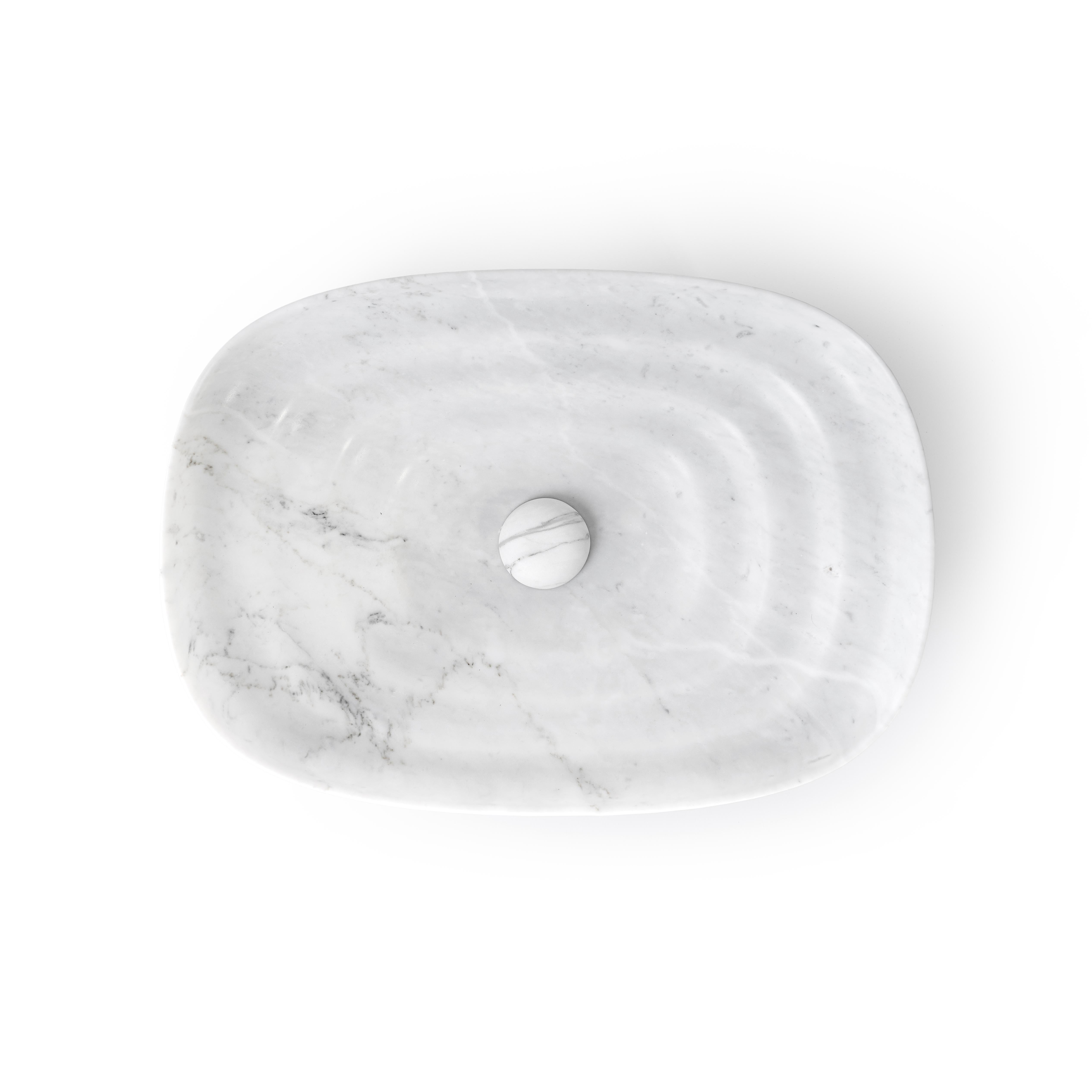 TOTO - Aufsatzwaschtisch aus Carrara-Marmor und Marquina Schwarz (Italian) im Angebot