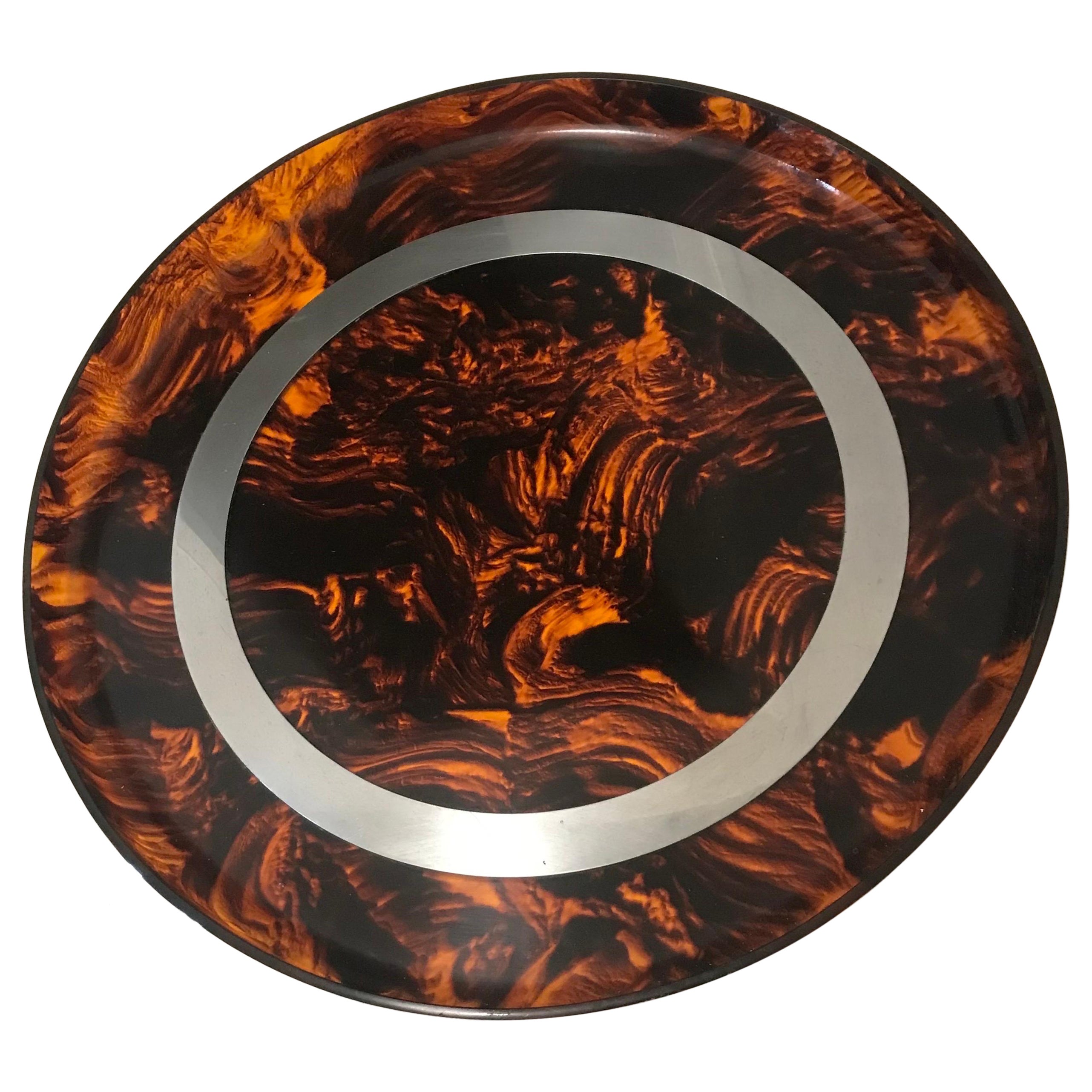 Centre de table en acrylique coquillage Totoiseshell, style Christian dior, Italie 1970