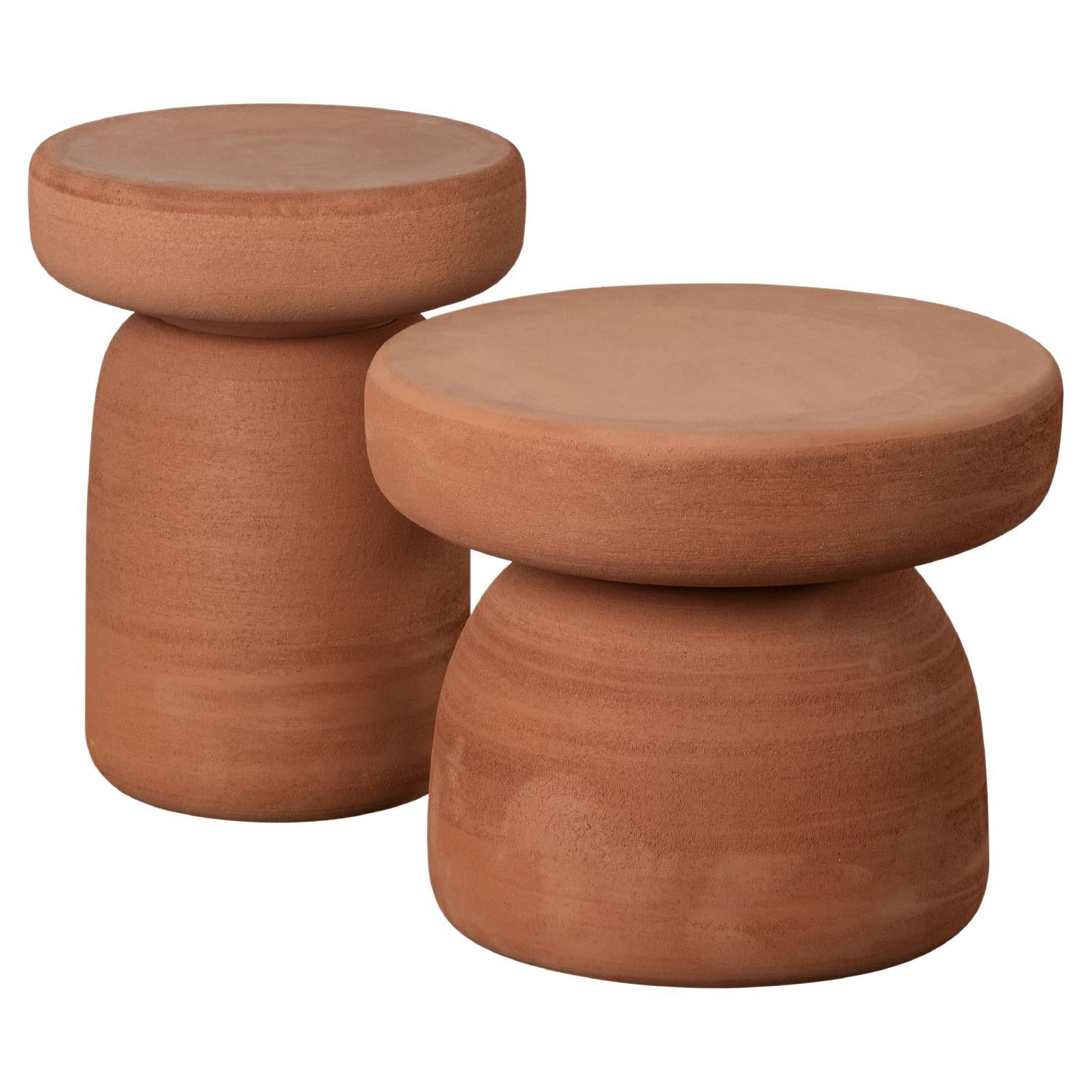 Tototo' Coffee Table in Hard Rock Terracotta by Paolo Cappello and Simone Sabati