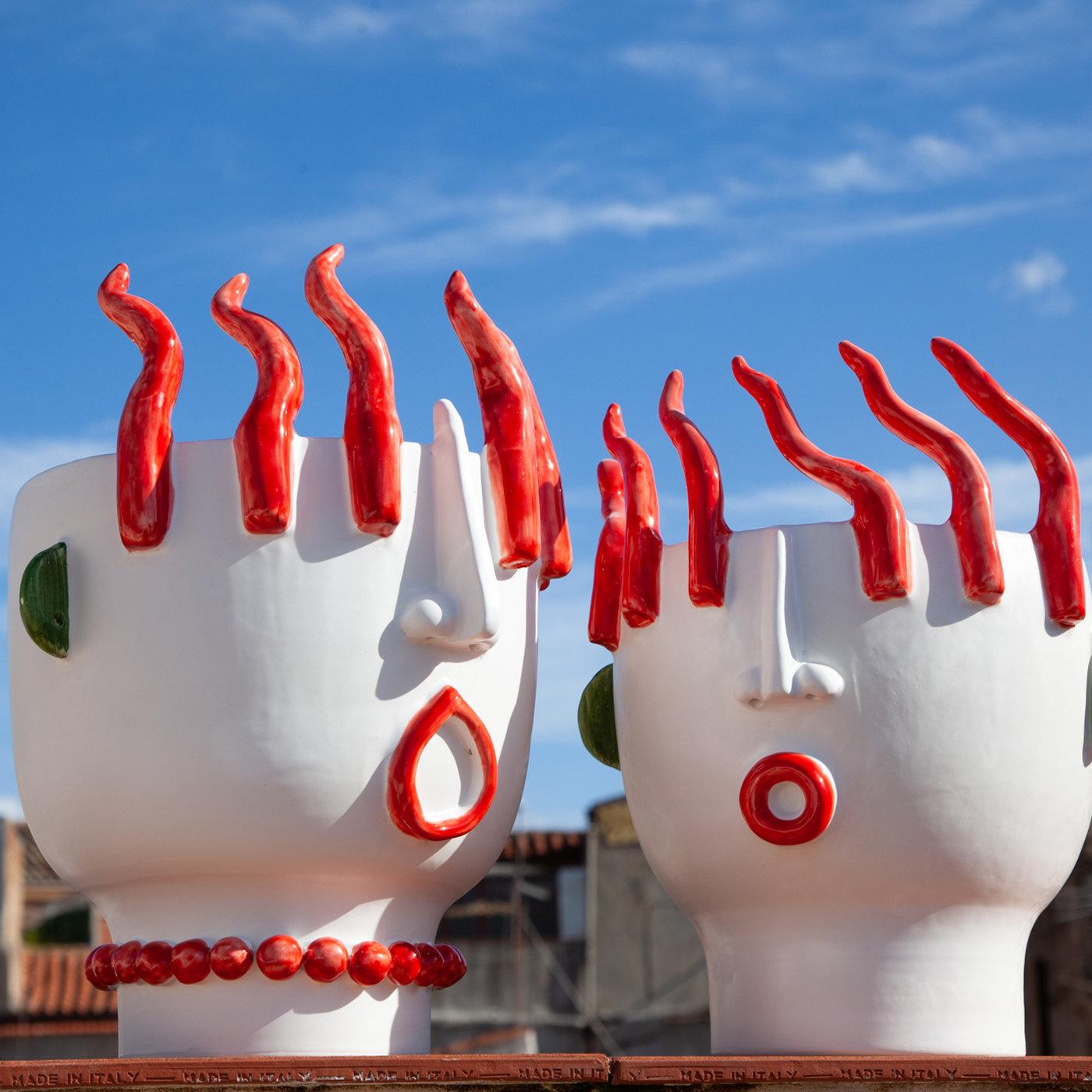 Totuccio Street Vendor of Peppers Head Vase In New Condition For Sale In Milan, IT