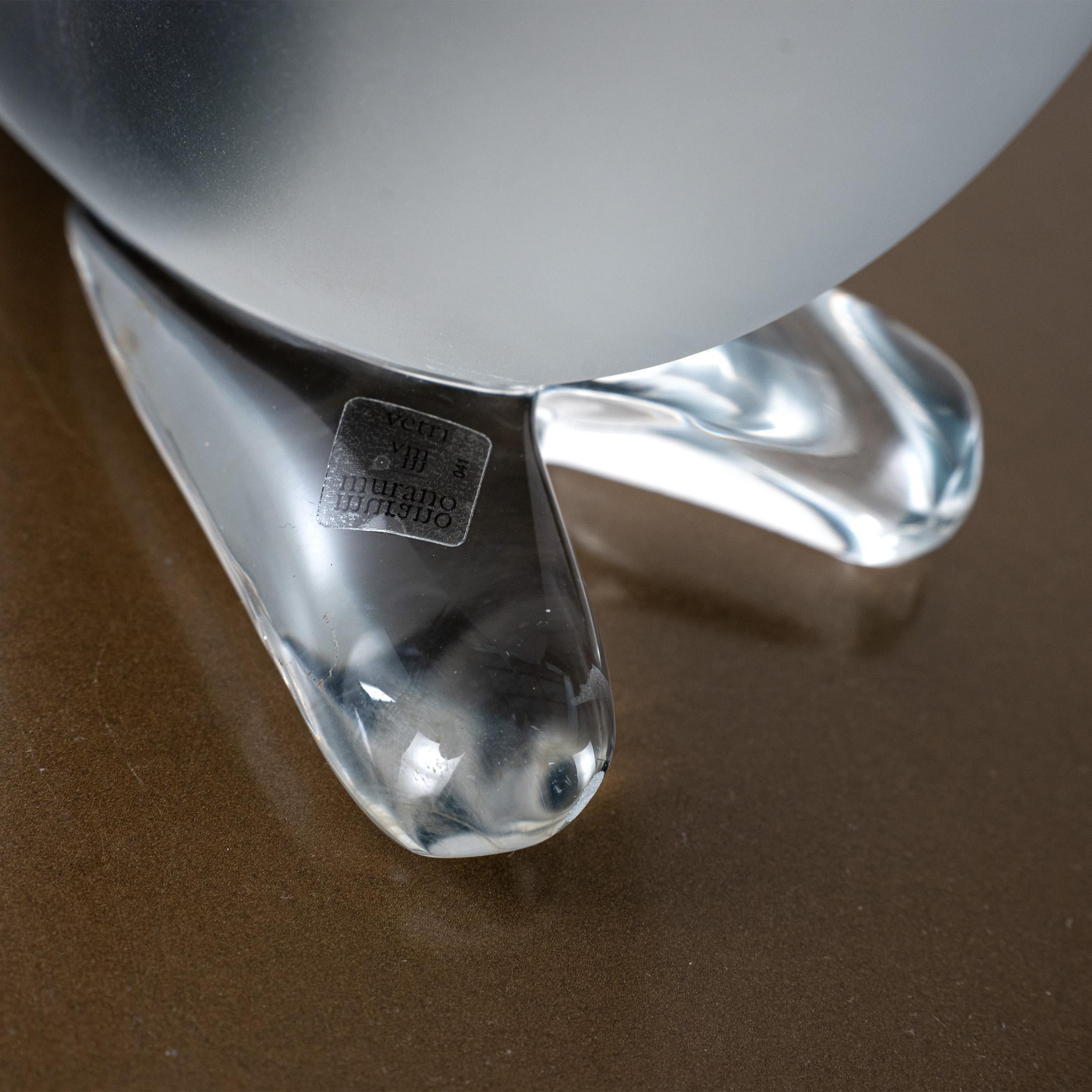 Tukan Vogel Skulptur in Grau Murano mattiertes Glas italienisches Kunstdesign auf Lager (Handgefertigt) im Angebot
